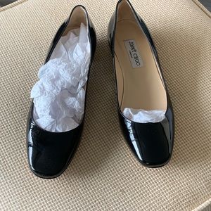 Jimmy Choo black patent leather flats